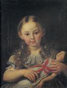 Girl with a doll, unknow artist